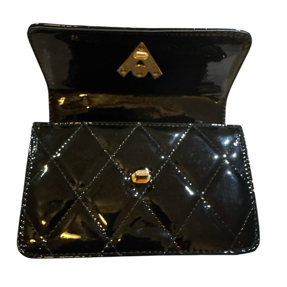 Valentino Orlandi Black Quilted Patent Leather Bag – NWT - Picture 3 of 11